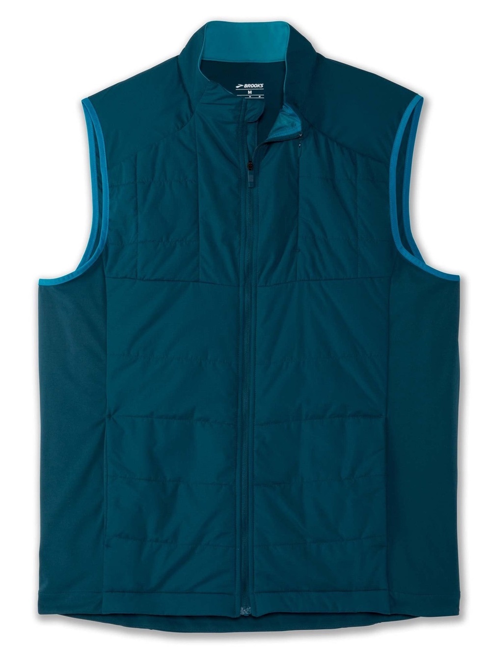 Brooks Alpine Blue Shield Hybrid zipper Vest with chest pocket